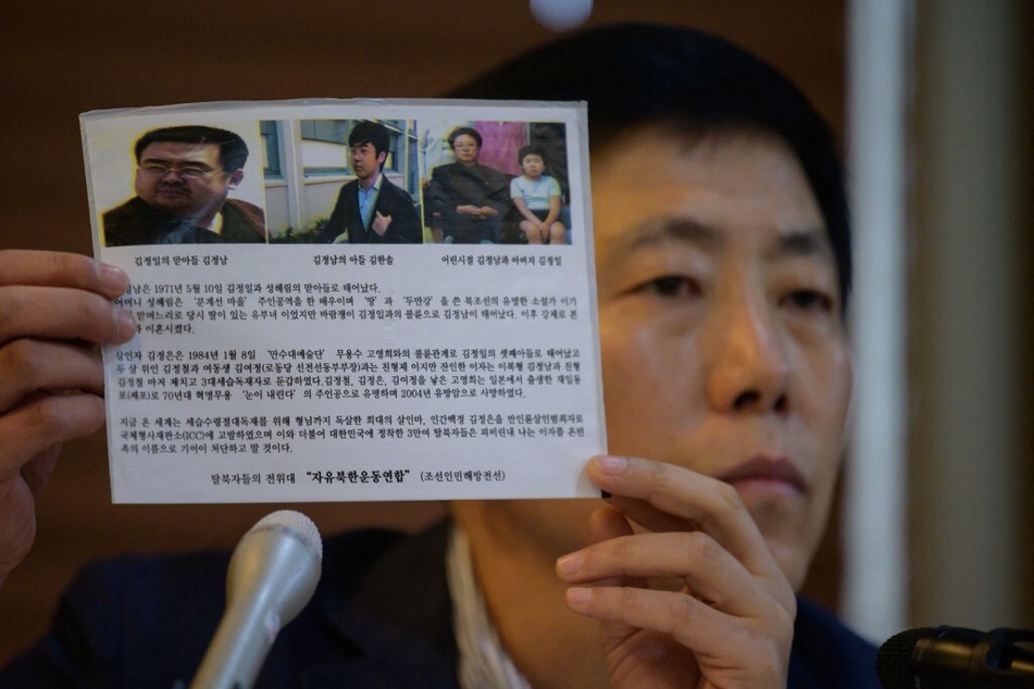 Park Sang-hak of Fighters for Free North Korea holds a leaflet of the type he sends into the North.