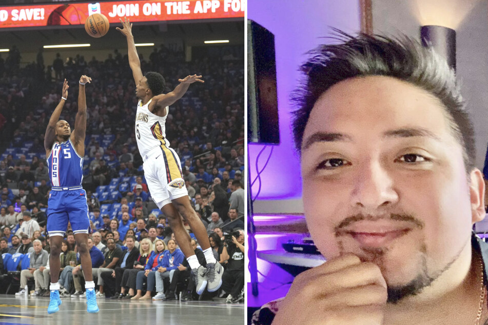 Sacramento Kings fan Gregorio "Greg" Florez Breedlove (r.) passed away at the age of 34 after experiencing a medical emergency during Monday's game against the Pelicans.