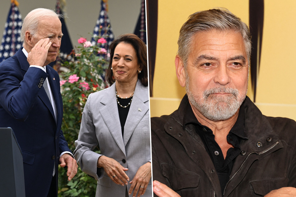 George Clooney (r.) – one of the first high-profile Democratic activists to urge Joe Biden (l.) not to seek re-election – on Tuesday announced his backing for Kamala Harris while hailing Biden's exit.