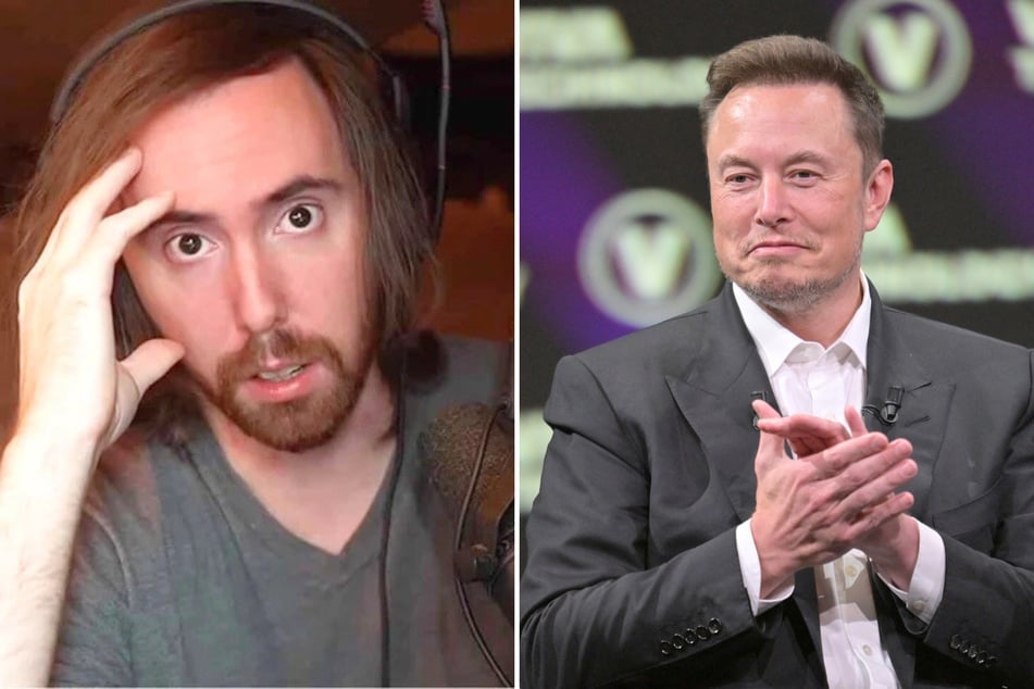 Elon Musk (r.) has been feuding with video game streamer Asmongold after the influencer claimed he has been cheating in Path of Exile 2.