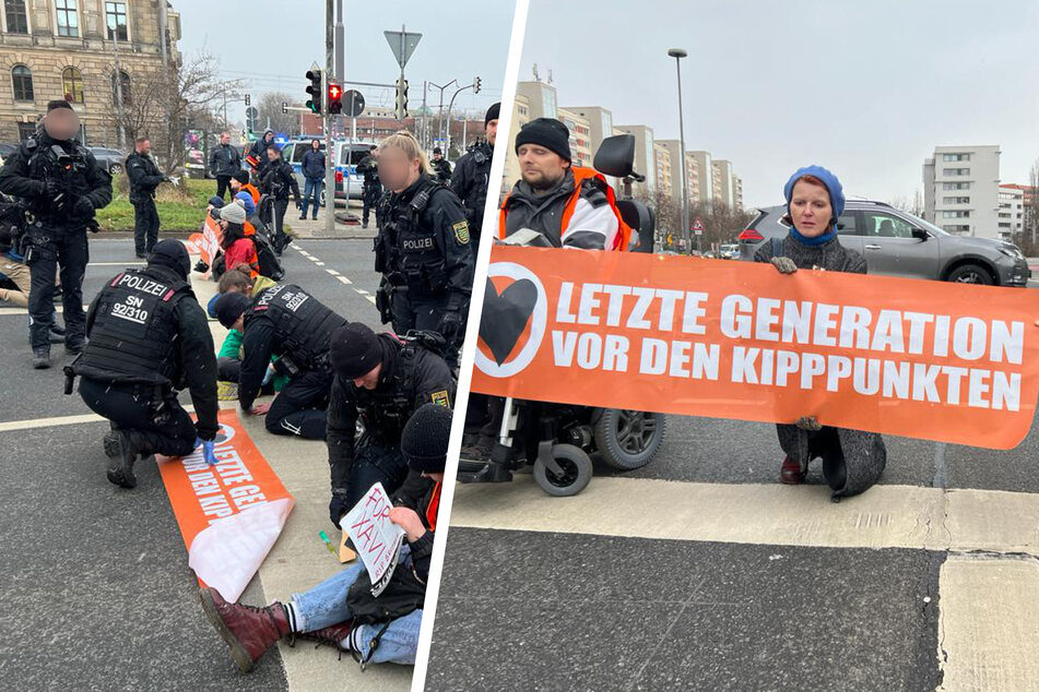 Klima-Kleber legen mal wieder Feierabendverkehr in Dresden lahm
