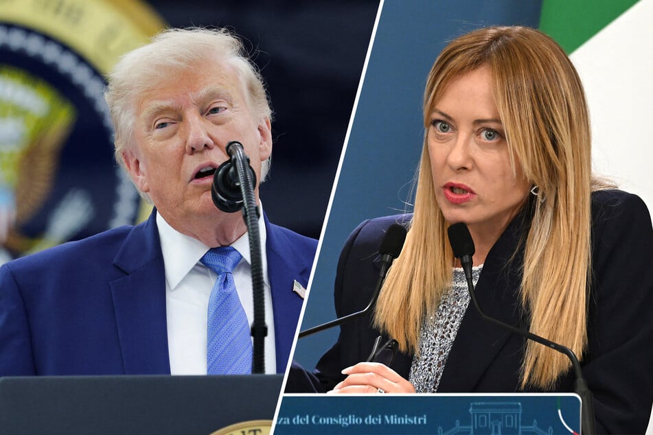 Italy's Giorgia Meloni (r.) called out Trump's "unprovoked attacks" in a blistering response to his latest comments on the G7 photo drama.