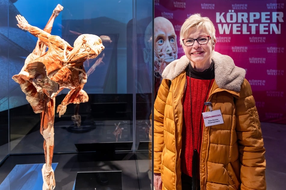 Körperspenderin Petra Roscher (69) war am Freitag zum ersten Mal in der Ausstellung.