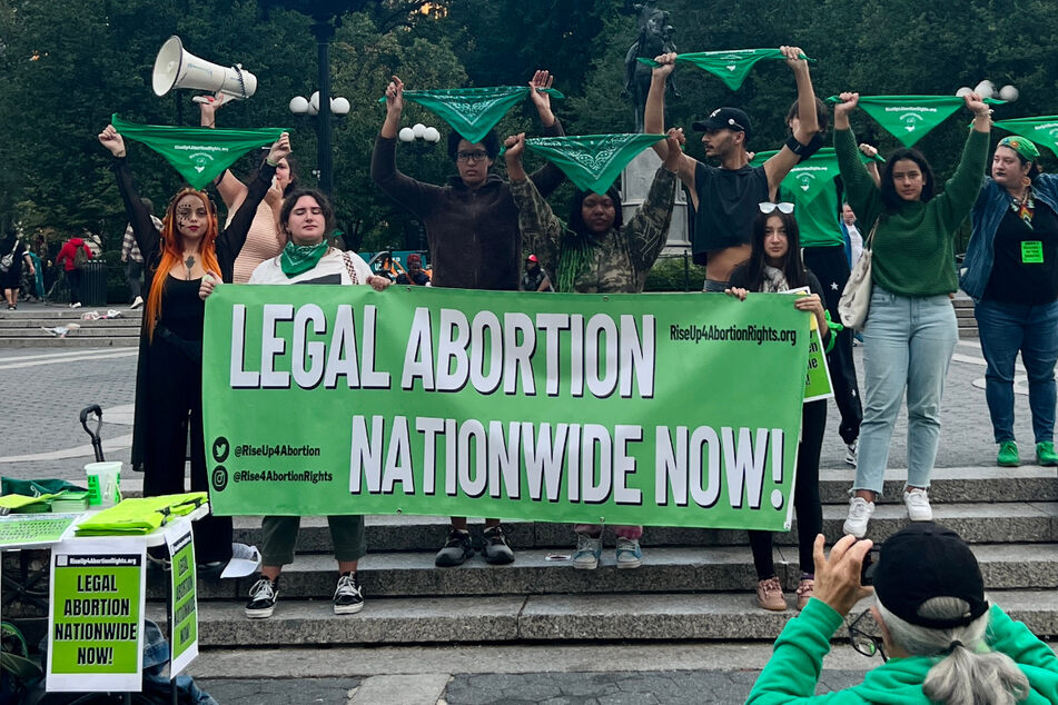 Protestors gathered in Union Square on Wednesday evening in honor of International Safe Abortion Day.