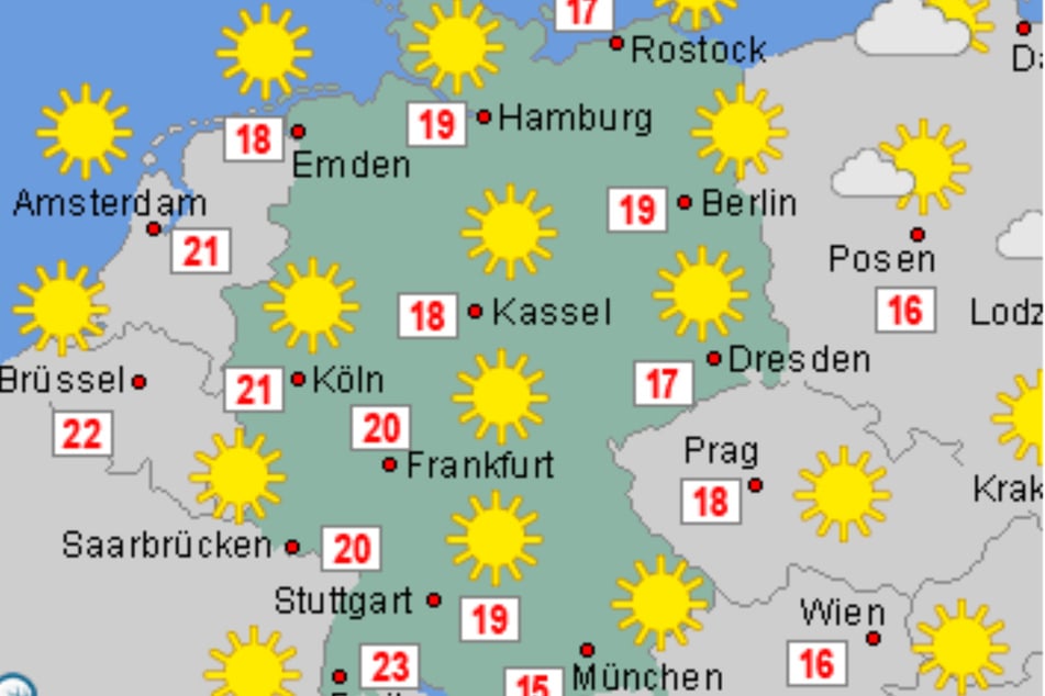 In den nächsten Tagen, insbesondere in Richtung Wochenende, wird es in ganz Deutschland sonnig und warm.