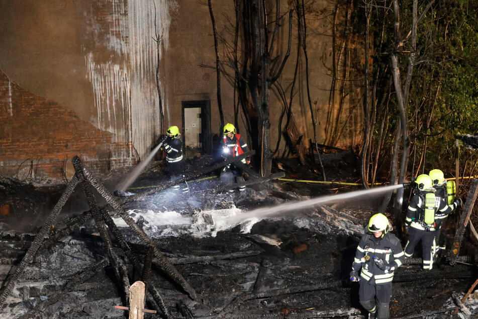 Im Hinterhof eines Gebäudes brannten vier Holzschuppen. Das Gebäude selbst wurde dabei nicht beschädigt.