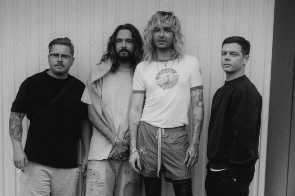 Das ist Tokio Hotel (v.l.): Schlagzeuger Gustav Schäfer (34), Gitarrist Tom Kaulitz (33), Sänger Bill Kaulitz (33) und Bassist Georg Listing (36).
