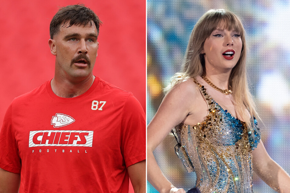 Taylor Swift (r.) and Travis Kelce hosted a star-studded bash at the singer's Rhode Island home after the European leg of The Eras Tour came to a close.