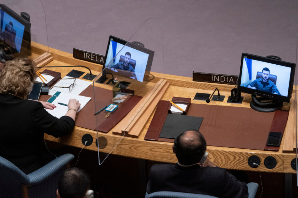 Wolodymyr Selenskyj (44) sprach am Dienstag per Videoschalte zum UN-Sicherheitsrat.