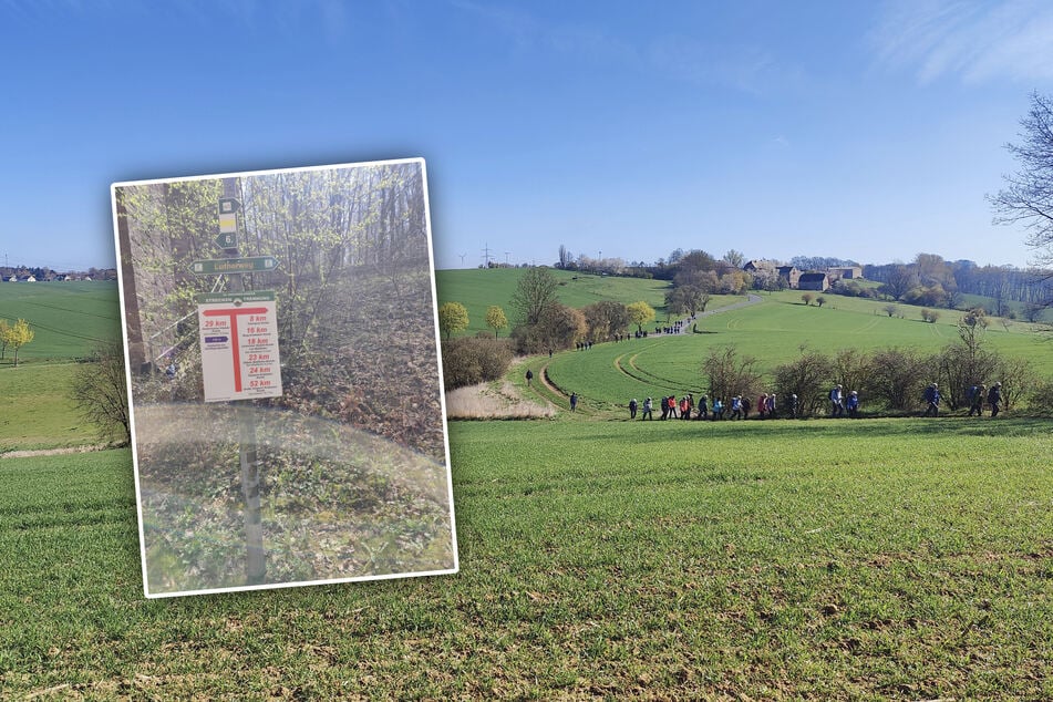 Bei bestem Frühlingswetter ging es über die Felder - dank klarer Beschilderung war die Orientierung entlang der Strecke jederzeit problemlos.