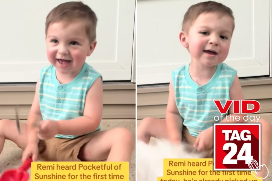 3-year-old Remi nailed the beat of a song he just learned using only a tiny shovel and stick!