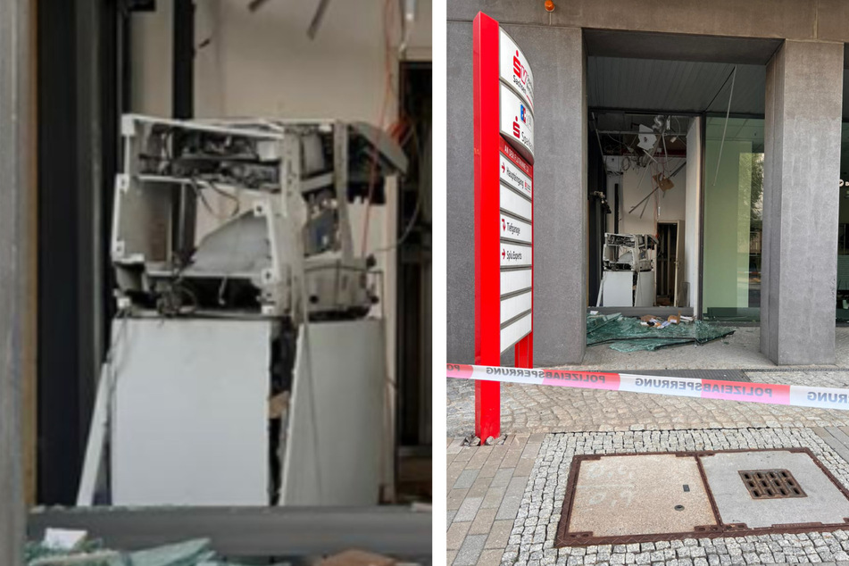Dresden: Massive Zerstörung: Geldautomat in Dresden gesprengt