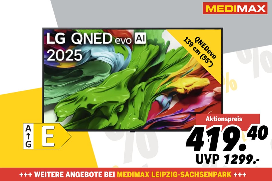 55-Zoll LG-Fernseher 55QNED85A6C für 419,40 statt 1.299 Euro.