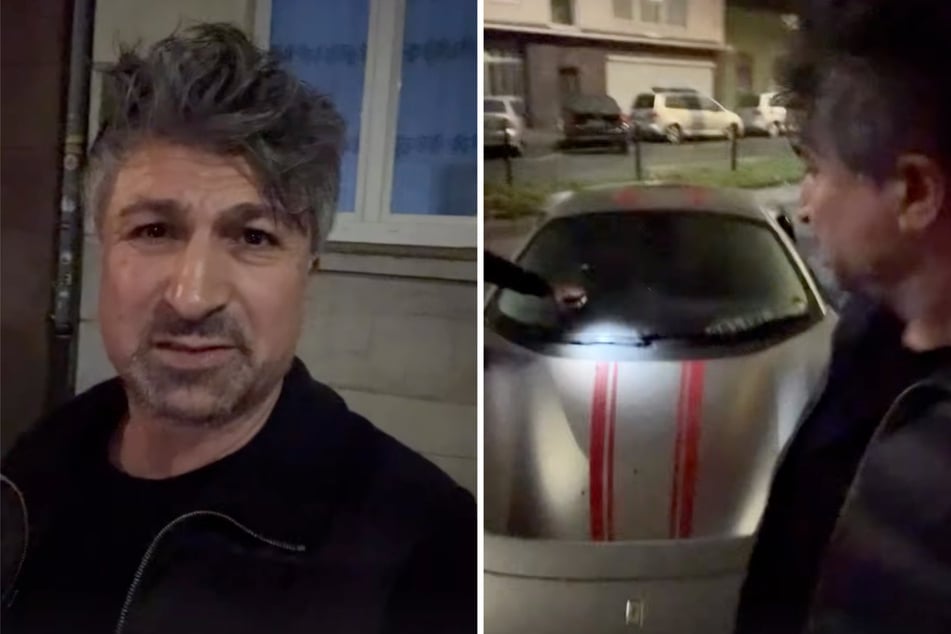 Sichtlich schockiert berichtet Lotto-Millionär Kürsat "Chico" Yildirim (44) von Schüssen auf seinen Sportwagen.