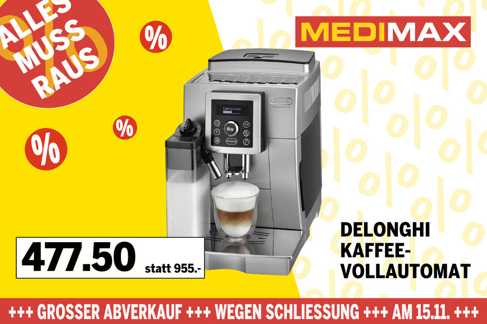 DeLonghi-Kaffeevollautomat für 477,50 Euro.