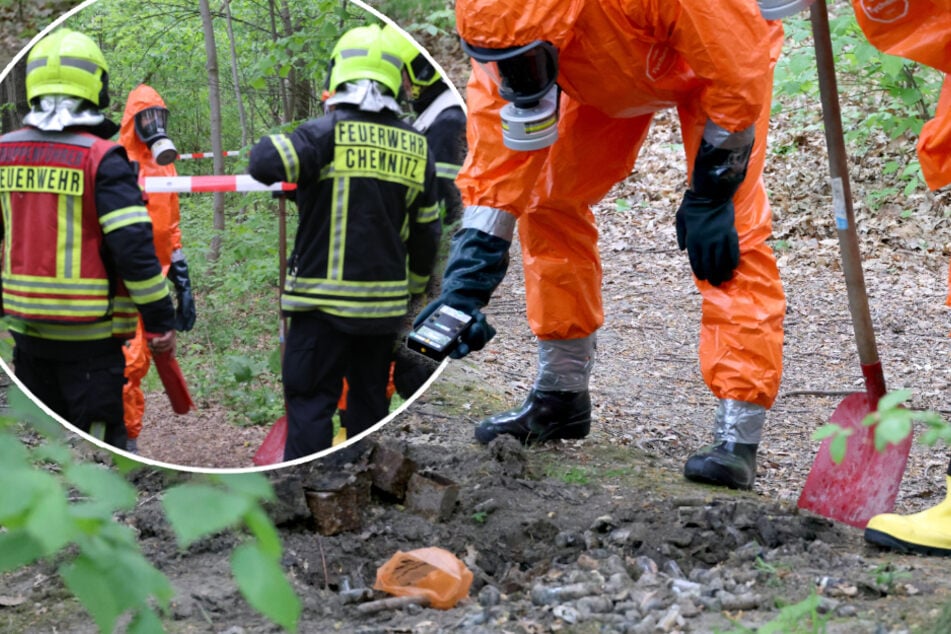 Chemnitz: Radioaktiver Alarm in Chemnitz! Feuerwehr im Einsatz, Waldstück abgeriegelt