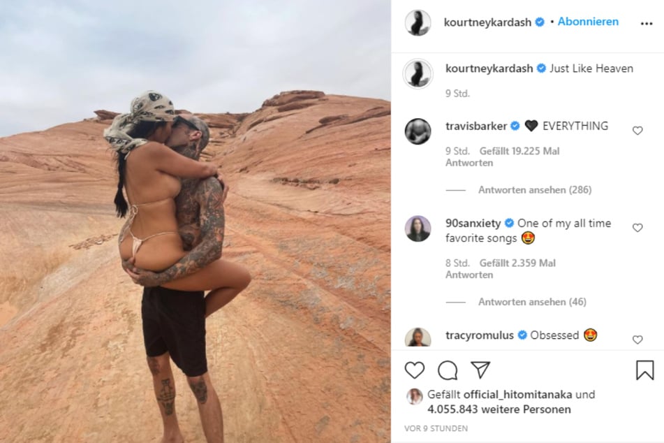 Kourtney Kardashian (42) and Travis Barker (45) aren't shy about showing their love.