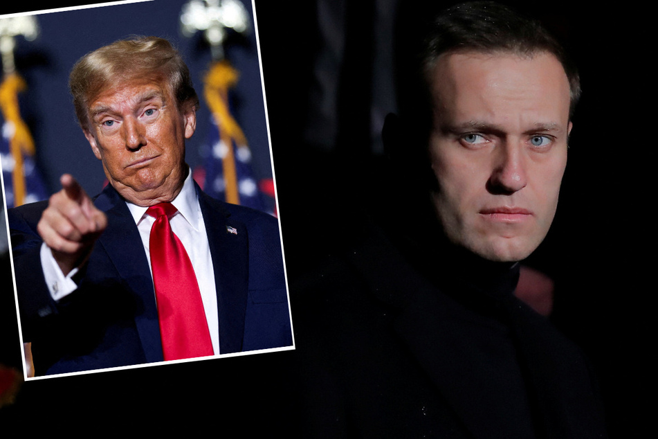 Former president Donald Trump (l.) has compared himself with jailed Russian opposition figure Alexei Navalny, who died in a Siberian prison last week.