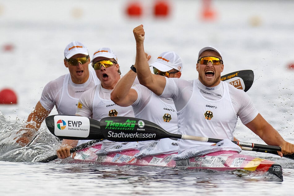 Tom Liebscher-Lucz (31, l.) war der Motor des Vierers, fuhr mit ihm zu drei Olympiasiegen. Bei der EM paddelte er im Einer und wie der Vierer ohne ihn an einer Medaille vorbei.