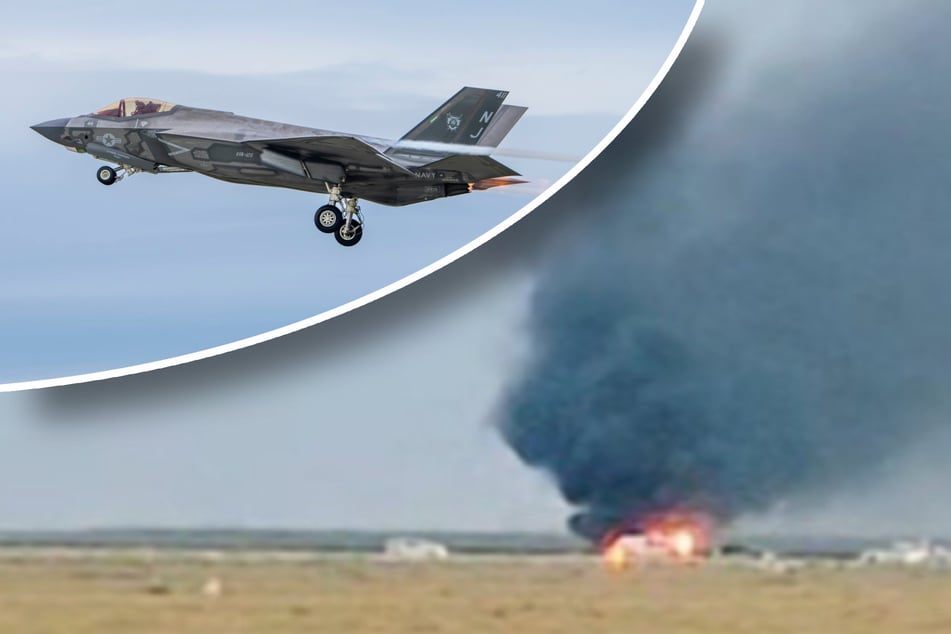 Boule de feu ! Un avion de combat F-35 s'écrase dans un champ