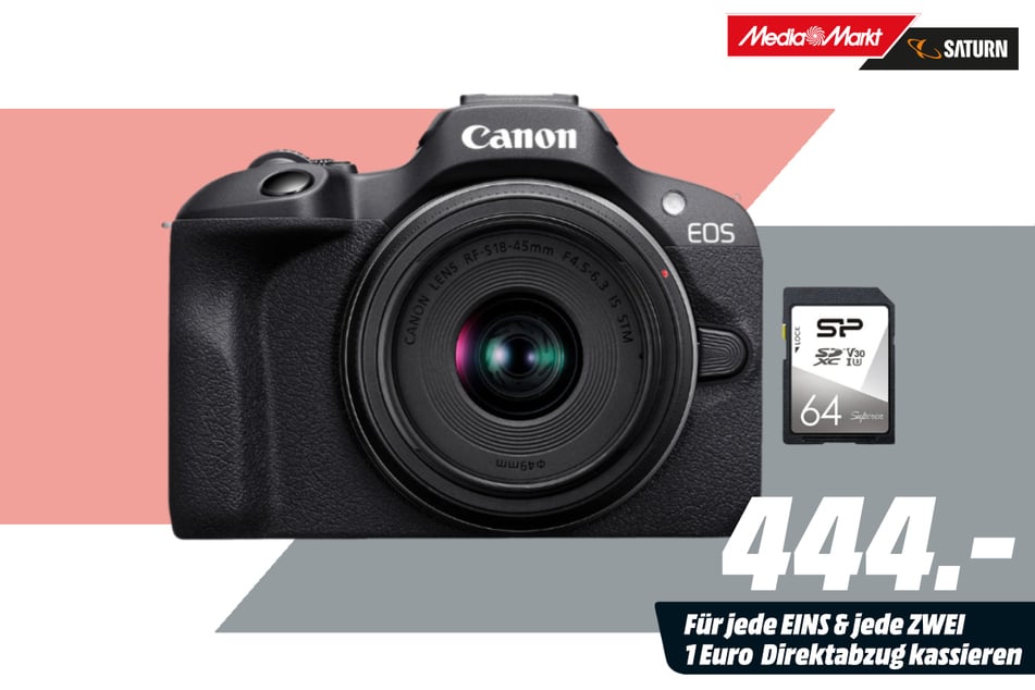 Canon-Systemkamera PLUS SD-Karte für 444 Euro (oder günstiger).