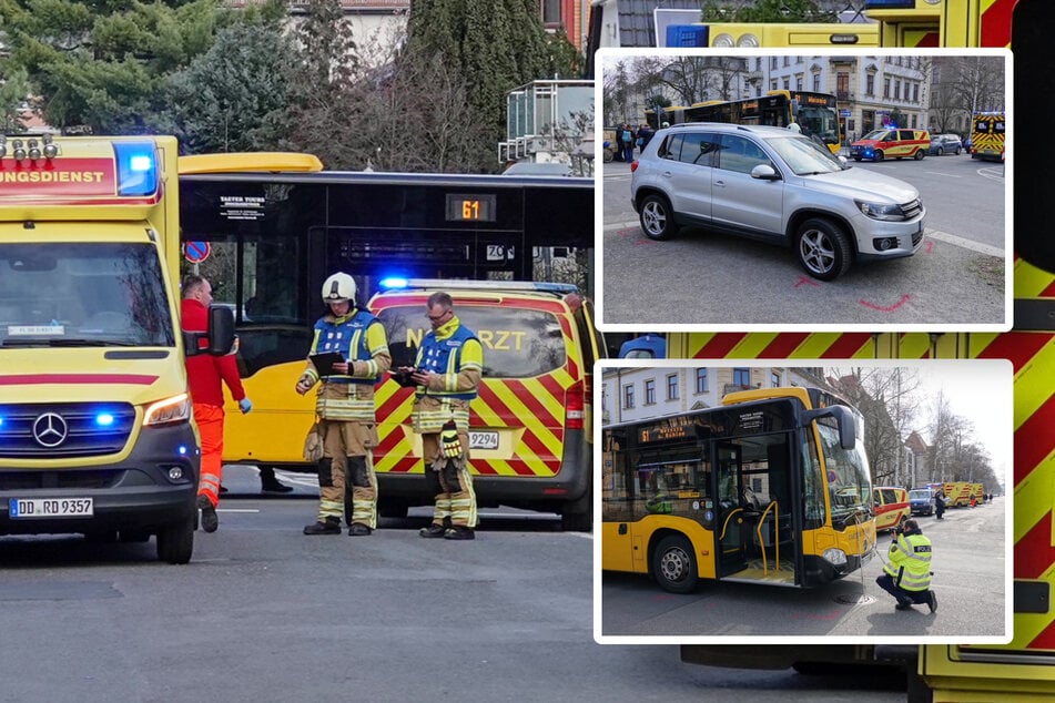 DVB-Bus muss scharf bremsen: 13 Fahrgäste zum Teil schwer verletzt!