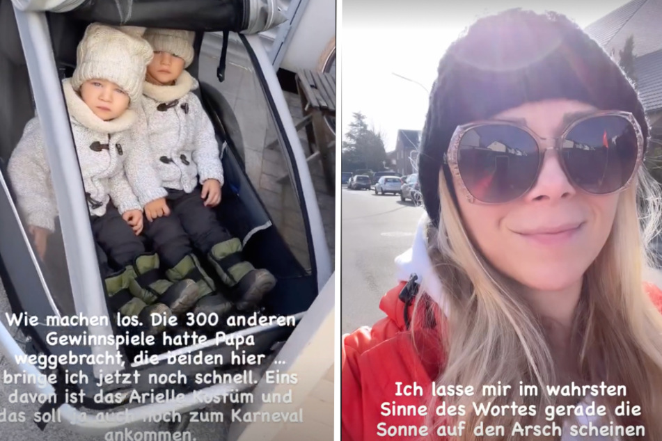 Mit einer etwas auffälligen Sonnenbrille und den beiden Jüngsten im Schlepptau wagte Tanja Szewczenko das Abenteuer Ausflug.