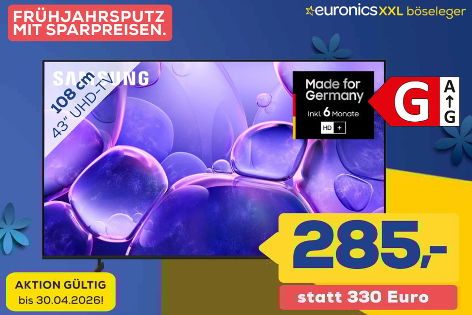 43-Zoll Samsung-Fernseher für 285 statt 330 Euro.