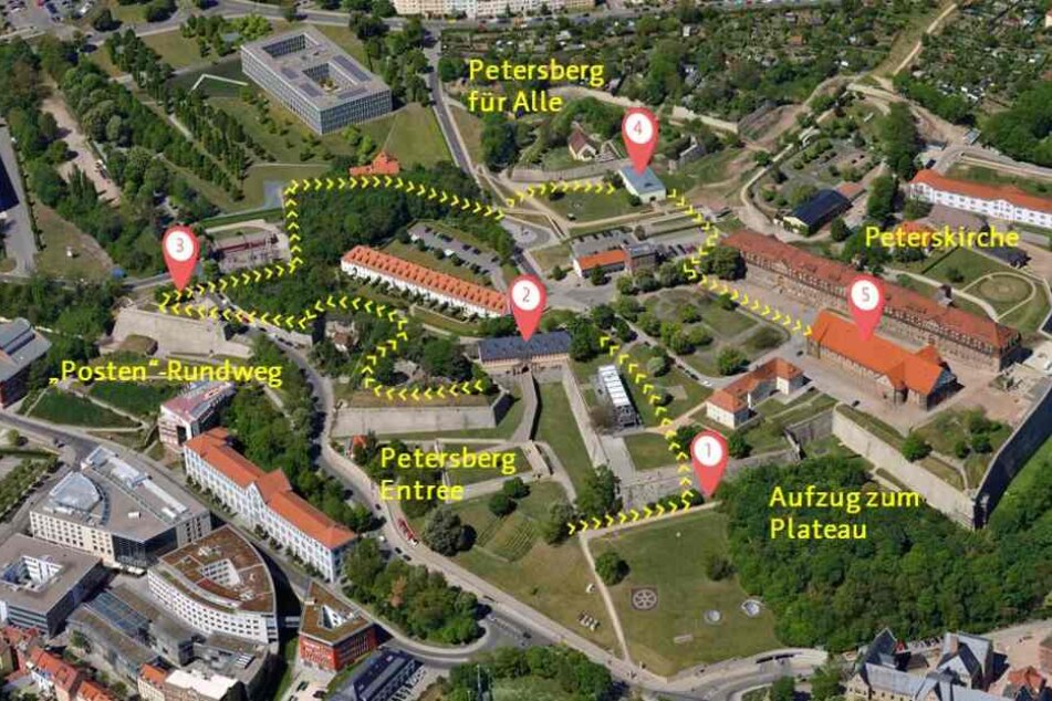So sehen die Pläne der Stadt für den neuen Petersberg aus.
