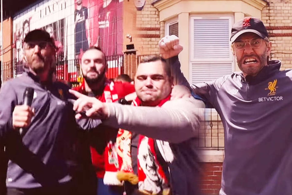 Matze Knop kam als Jürgen-Klopp-Double bei den Liverpool-Fans sehr gut an. (Bildmontage)