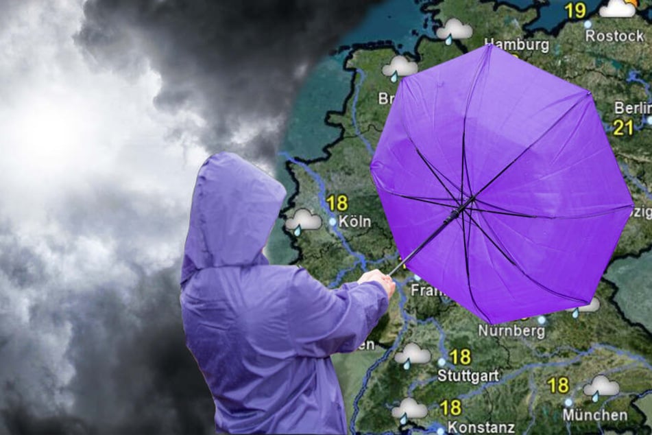 Örtlich ist ein Regenschirm von Nöten. Dunkle Wolken zumindest gibt es fast überall.