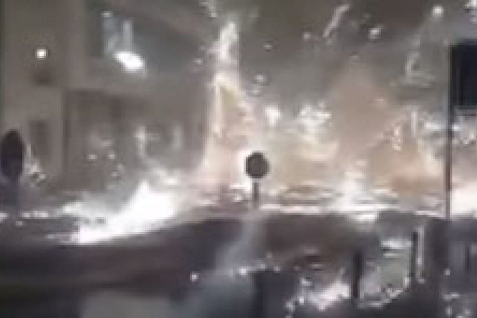 In einem Videoclip ist die Explosion in Mainz festgehalten.