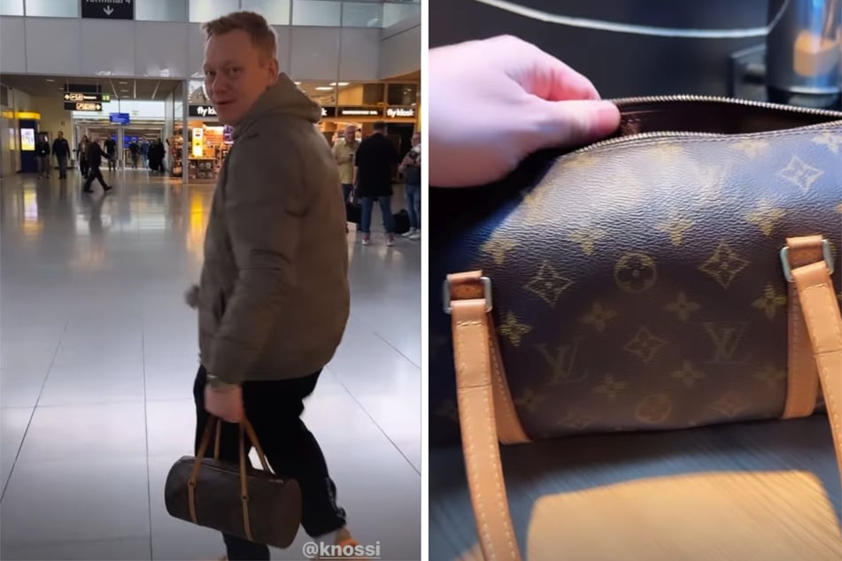 Am Flughafen wurde Knossi (36) spontan der Eigentümer einer Luxustasche!