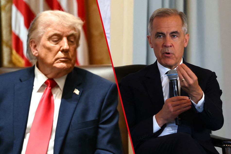 Canadian Prime Minister Mark Carney (r.) said his government would not respond to every threat made by President Donald Trump.