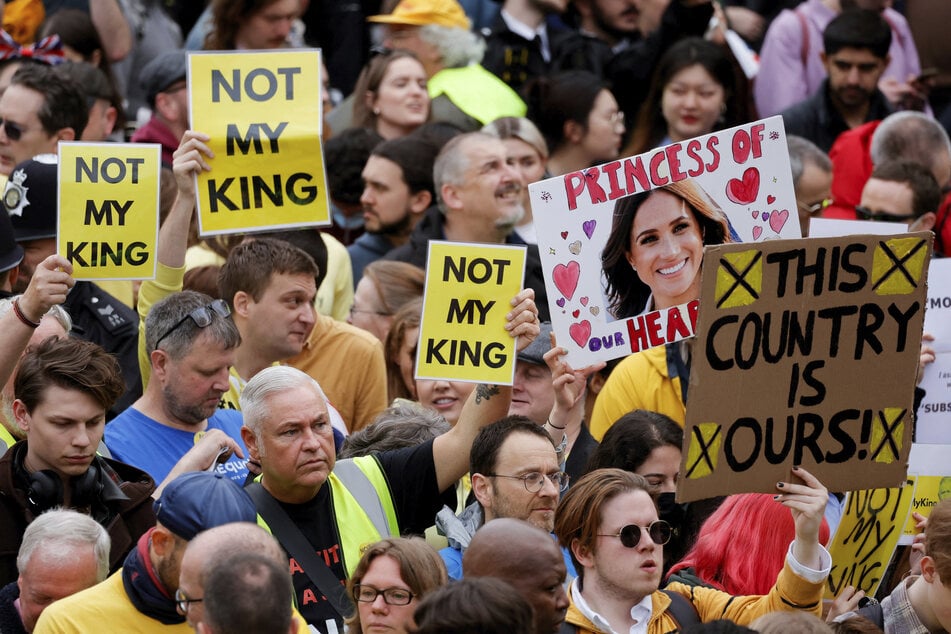 Am Krönungstag kam es unter anderem in London zu Protesten gegen die Monarchie.