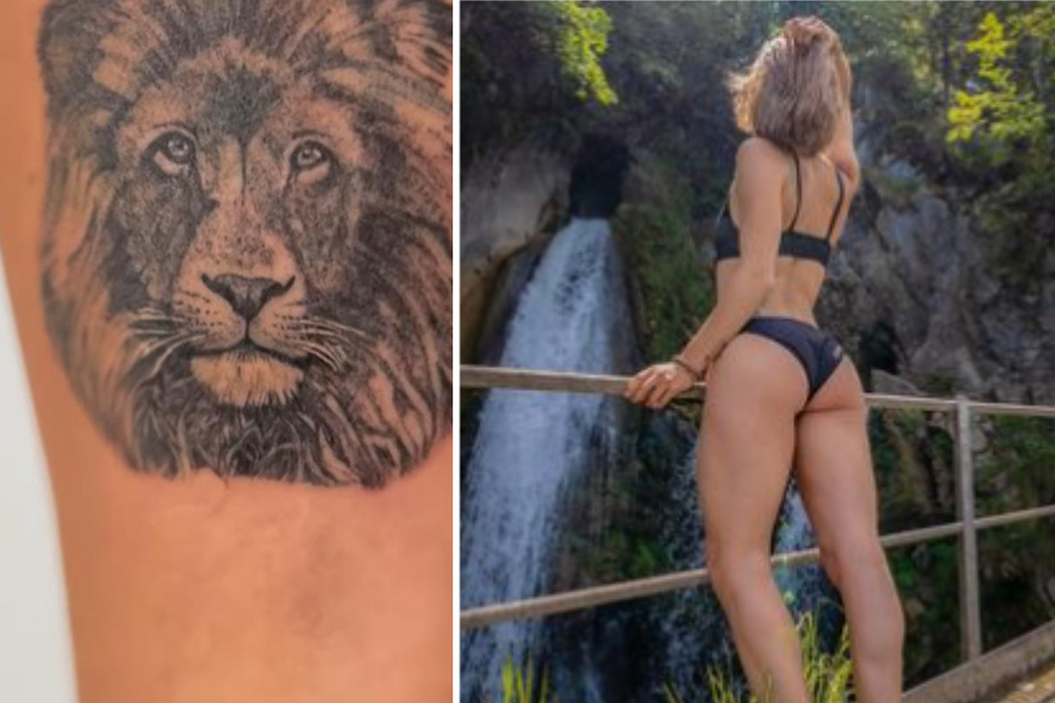Welche Prominente zeigt hier ihr neues Löwen-Tattoo?