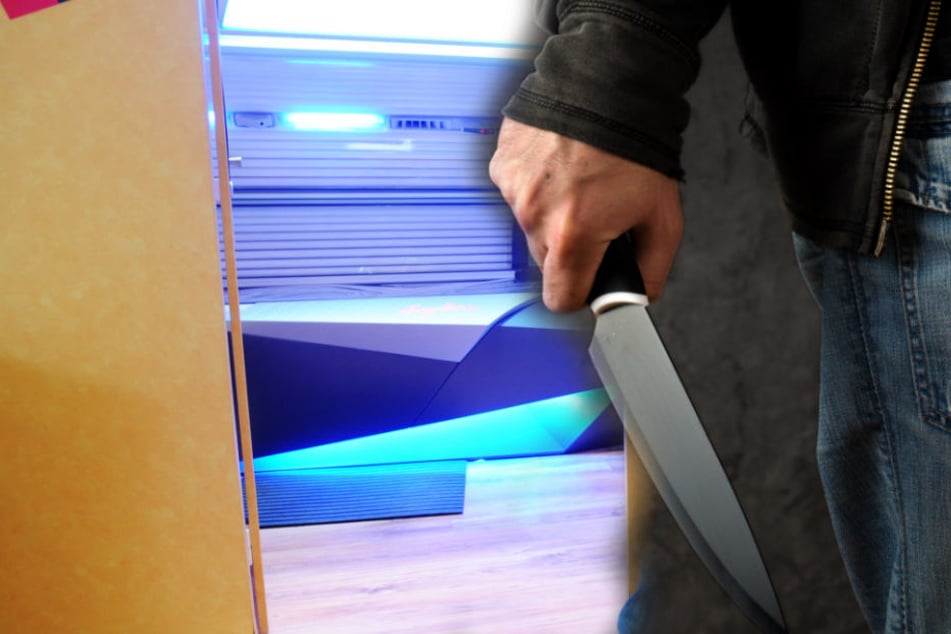 Der Räuber hatte ein Messer in der Hand.