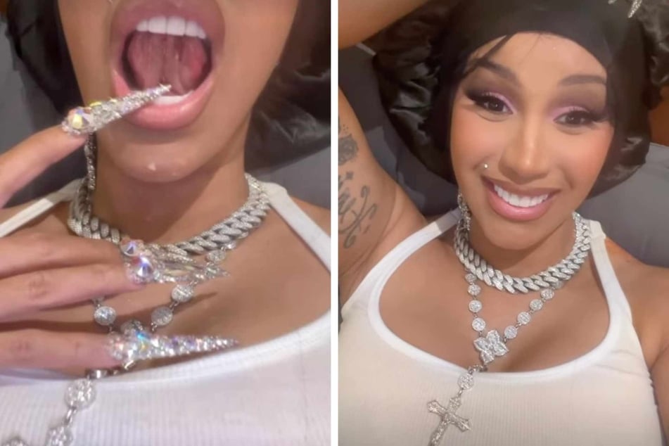 Cardi B gives fans a gross update on her new tongue piercing!