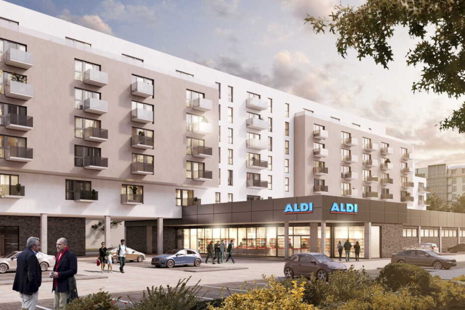 Aldi präsentierte im April 2018 ein eigenes Wohnprojekt. So könnte es in Berlin-Lichtenberg bald aussehen.