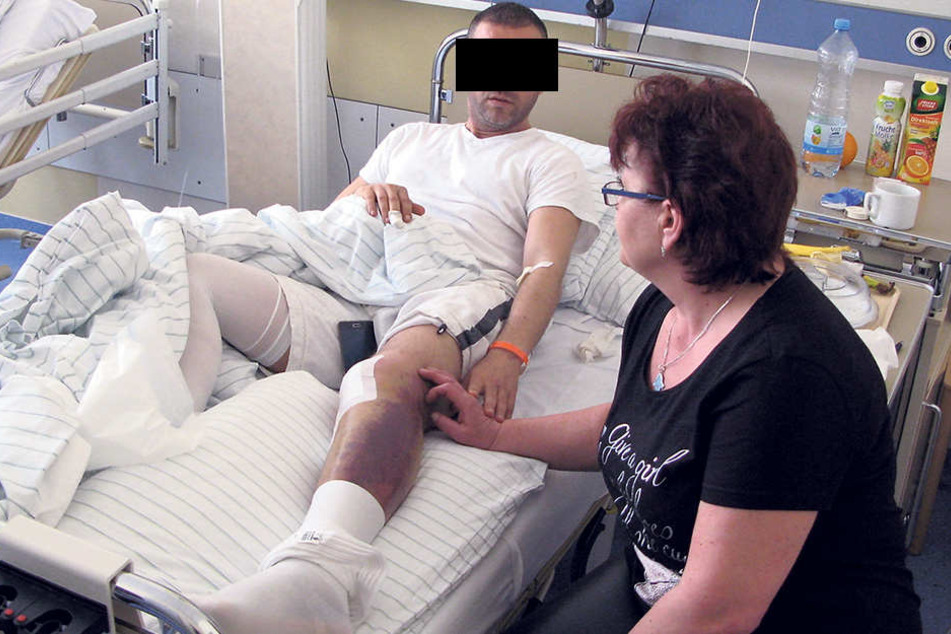 Nach einem harten Polizeieinsatz steht der Tunesier Hatem K. (35) - hier mit Frau
Simona (55) bald vor Gericht.