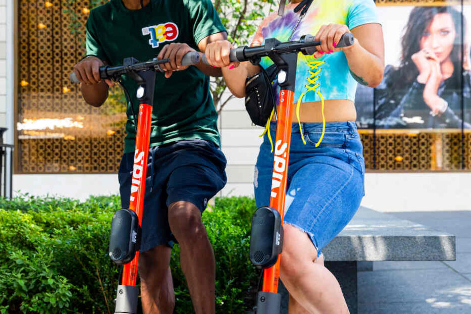 E-Scooter von Spin in Aktion.