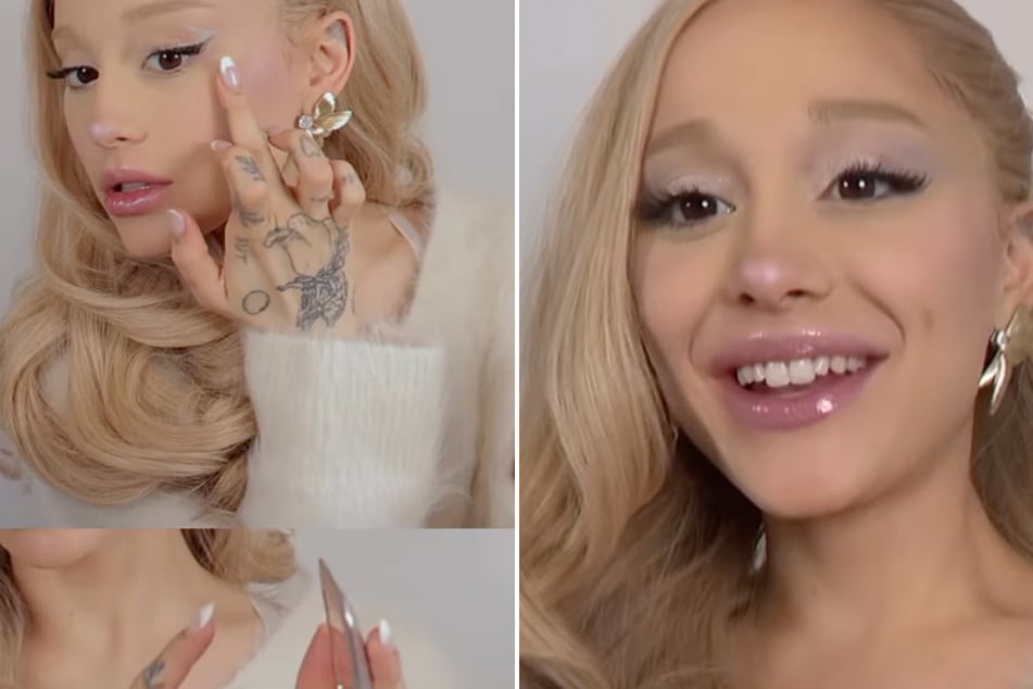 Ariana Grande shared a new video on social media showcasing her beautiful blonde locks and holiday makeup look.