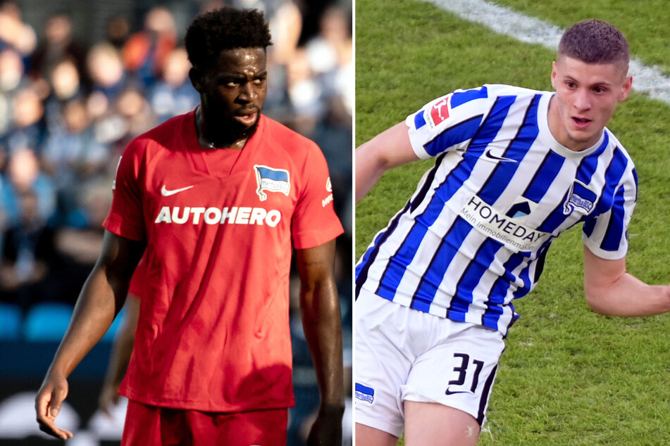Hertha BSC muss die nächsten Wochen auf Jordan Torunarigha (24/l.) verzichten. Hinter Marton Dardai (19) steht noch ein Fragezeichen. (Bildmontage)