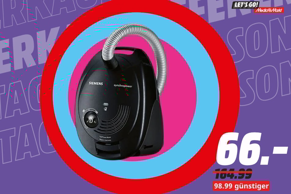 Siemens-Bodenstaubsauger für 66 statt 164,99 Euro.