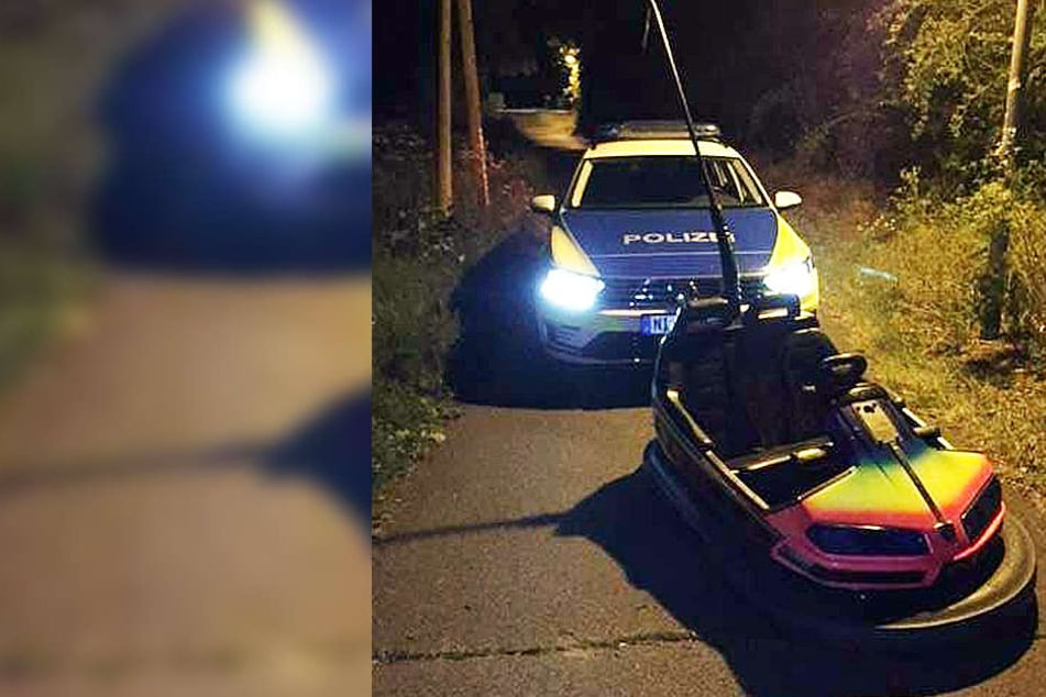 Den Autoscooter ließen die Jugendlichen zurück, als sie vor der Polizei flüchteten.