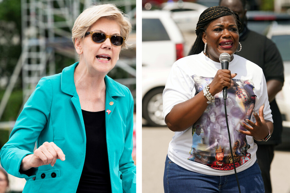 Sen. Elizabeth Warren (l.) and Rep. Cori Bush are introducing legislation to allow the Department of Health and Human Services to issue eviction moratoriums.