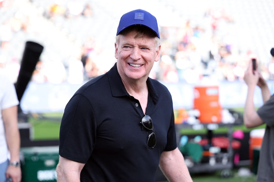 NFL Commissioner Roger Goodell attends the Fanatics Flag Football Classic at BMO Stadium in Los Angeles on March 21, 2026.