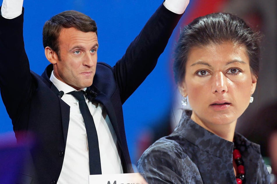 Sahra Wagenknecht kann sich über das gute Abschneiden des Linksliberalen Emmanuel Macron in Frankreich nicht freuen.