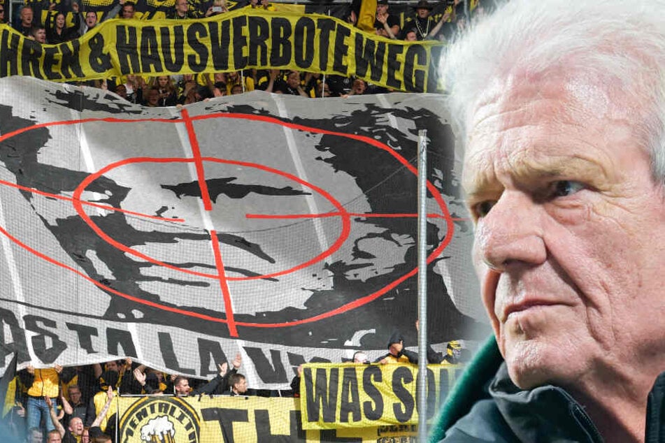 Am 4. Spieltag der Fußball-Bundesliga präsentierten BVB-Fans TSG-Mäzen Dietmar Hopp (Bild) im Fadenkreuz.