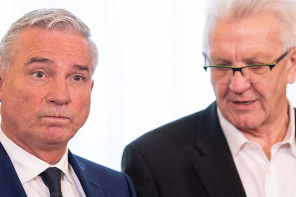 Innenminister Thomas Strobl (links im Bild) und Ministerpräsident Winfried Kretschmann.